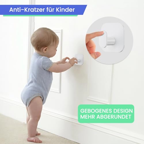 Aikzik Handtuchhalter ohne Bohren, 4er Set, Badezimmer Handtuchhalter aus Edelstahl, Klebehaken extra stark, Selbstklebend Haken für Bad und Küche, Weiß