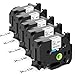 Produktbild 5x TZe-251 24mm 0.94 Kompatible Schriftband TZ TZe251 als Ersatz für Brother P-touch Bänder 24mm Weiß Laminiert Schriftband für Brother P-touch E560btv E550W P700 P750 D600 2310 Beschriftungsgerät