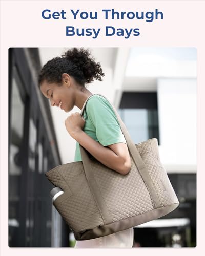BAGSMART Bolsa grande para mulheres, bolsa de ombro de viagem com alça superior com fivela de tapete