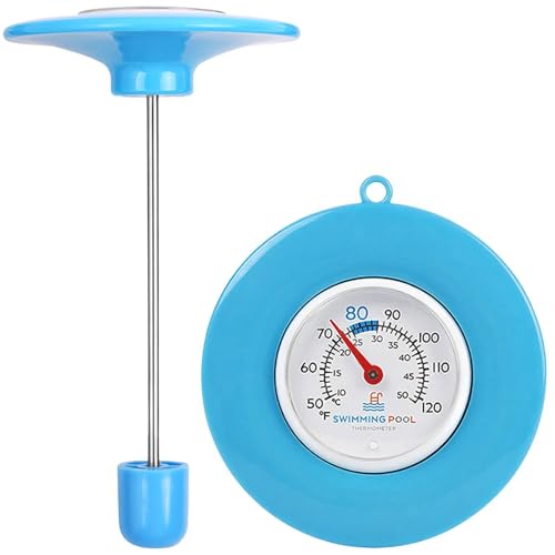 Termometro per Piscina, Termometro Galleggiante per Piscina, Misuratore Temperatura Acqua | Senza Batteria, Senza Magnete, Senza Liquidi | Adatto per Piscine, Vasche da Bagno, Acquari e Stagni