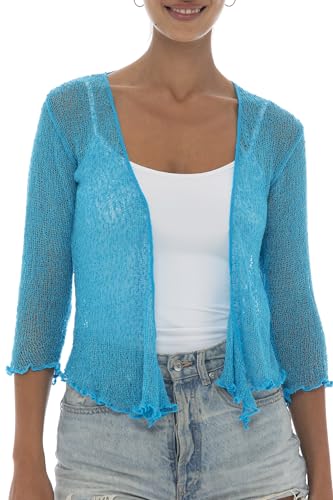 Image of Back From Bali Womens Sheer Shrug Cardigan Lightweight Knit