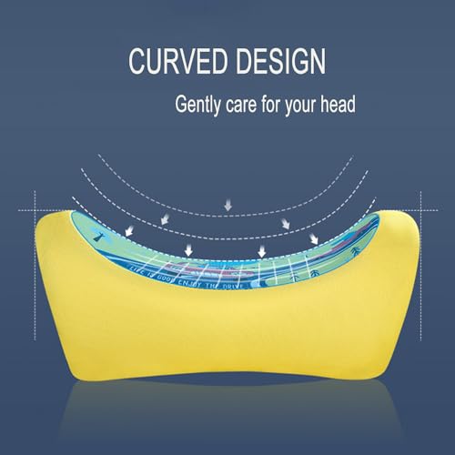 Image of Kwak's Car Headrest Pillow,Adjustable Car Neck Pillow,Head Support for Car Seat, Car Pillow for Kids and Adults-Road Trip Essentials (Dinosaur Yellow)