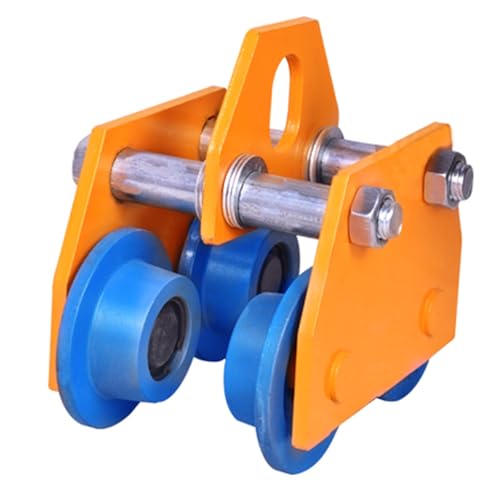 Carro de Empuje para Vigas de 1 a 3 toneladas, polipasto Manual de Acero de 2200 a 6600 LB, Ancho de Brida Ajustable de 2,7 a 5,1, Ideal para Vigas I Rectas y Curvas (2 toneladas/4400 LB)