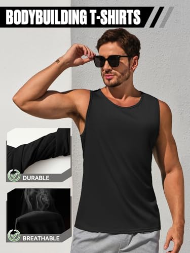 ZIWOCH Men's Regular-Fit Tank Top Casual Sleeveless Lightweight Shirt2