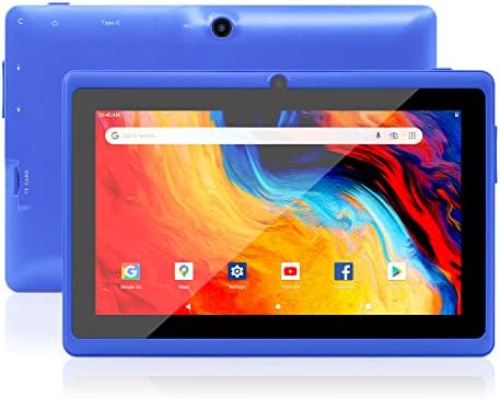 Haehne Tablet 7 Pollici Android 10 Tablet PC, Quad-Core, RAM 2 GB, Memoria 32 GB, 1024 * 600 HD IPS, Batteria 2500mAh, Doppia Fotocamera/WiFi/Bluetooth, Blu