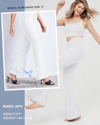 Aoliks Crossover Flare Leggings for Women,High Waisted Bootcut Yoga Pants Workout Bell Bottom Leggings4