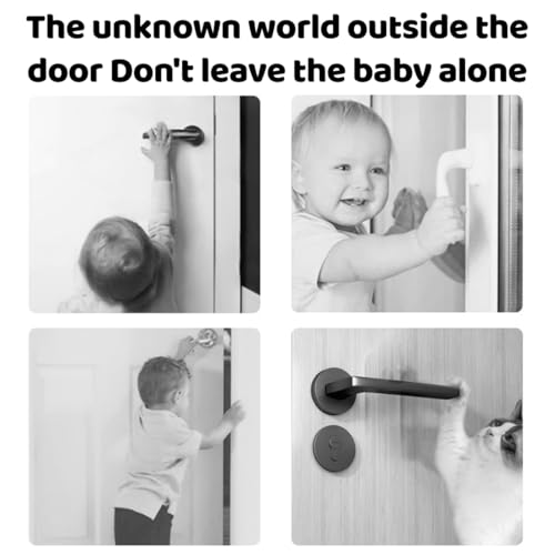 ZEPIQOR 6 Pcs pestillo puerta sin agujeros, pestillo puerta, Cerradura de la manija de la puerta de seguridad para niños, fácil de instalar y usar adhesivo, no se requieren herramientas ni taladros - imagen 6