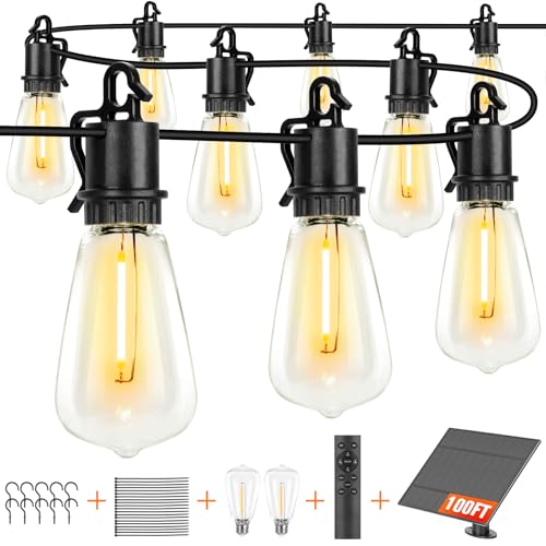 Outdoor String Lights 100FT with 32 Shatterproof, String Lights O...
