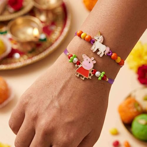 Image of TIED RIBBONS Rakhi for Kids Boy - Set of 2 Premium Designer Rakhi for Kids Boys Baby Brother with Roli Chawal - for Rakshabandhan