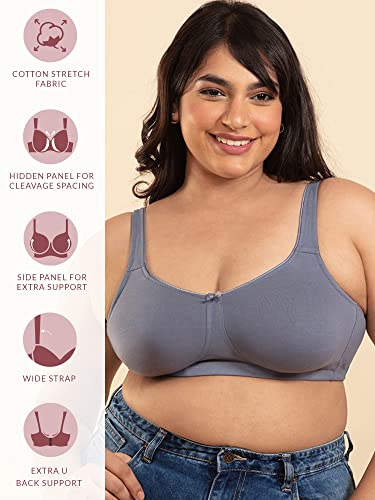 Image of NYKD NYB105 Wirefree Cotton No Sweat Breast Seperating Non-Padded Full Coverage Bra for Women (Available in Plus Size)
