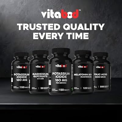 Vitabod Potassium Iodide Dietary Supplement 130 mg per Serving - 150 Tablets (1 Bottle) - Exp 05/2030