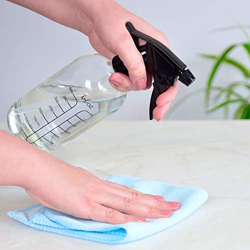 Youngever 4 Pack 16 Ounce Empty Glass Spray Bottles with Measurements, Spray Bottles for Hair and Cleaning Solutions (Clear)3