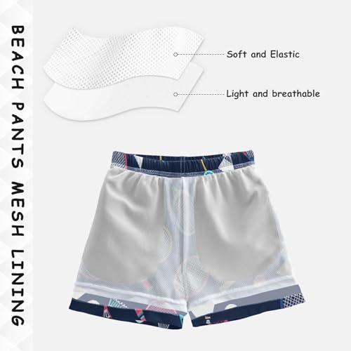 Boys Beach Board Shorts Tennis Badminton Swim Trunk Teen Swimwear 8-16Y Multicolor4