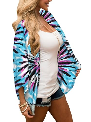 Image of Chunoy Women Floral Beach Wear Cover Up Chiffon Kimono Cardigan Open Front Blouse Top