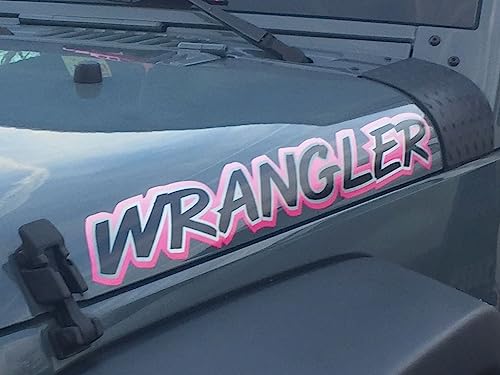 East Coast Vinyl Werkz - PINK - Hood Decals 2pc set - Compatible with and Intended for: Wrangler
