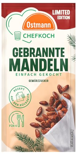 Ostmann Gewürze x Chefkoch - Gebrannte Mandeln Gewürzzucker | Abgestimmt auf 4 Portionen | Inklusive Schritt-für-Schritt-Rezept und Mengenangaben | 10 g im Beutel