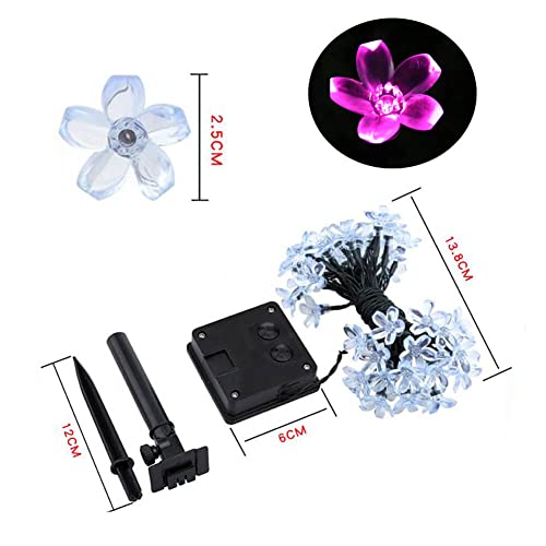 Semilits Solar Outdoor String Lights 50Led Flower Shaped Christmas Lights For Patio Garden Decoration Pink #TOP1