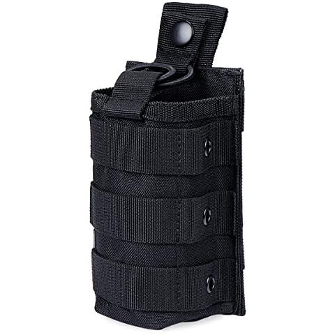 KEESIN Tactical Universal Radio Holster Pouch Holder, 1000D Nylon Military Molle Radio Case for Baofeng Motorola Midland CB Walkie Talkies (1 Pack) Cover