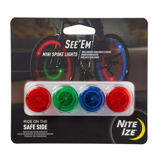 Nite Ize See 'Em Mini LED Bicycle Spoke Lights, Wheel Lights for Nighttime Visibility + Safety, 4 Pack, Assorted Colors