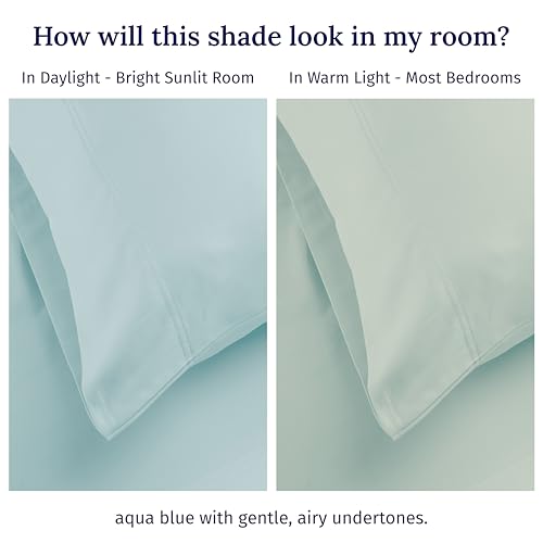 California Design Den Luxury Twin Sheet Set - 100% Cotton, 600 Thread Count Deep Pocket Twin Sheets, Soft Hotel-Quality Bedding with Sateen Weave - Seafoam