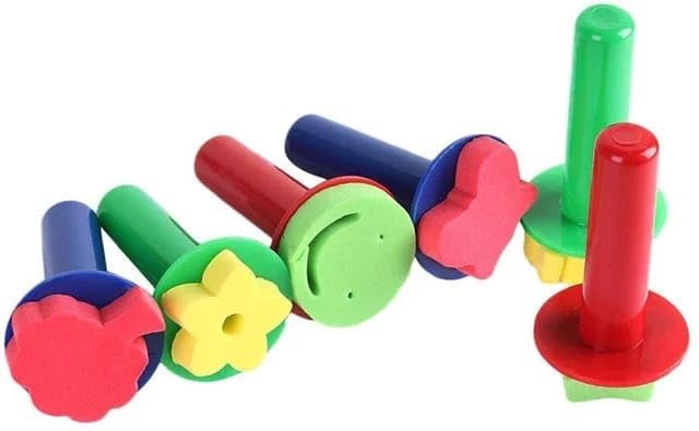 6Pc Foam Stamp Set with Long Plastic Handle – Extended Reach Stamps for Crafting and Art-image-25