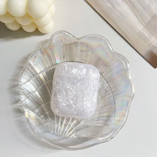 Image of OTOPO for Cute Airpods 2nd /1st Generation Case Girl Women with Cleaner Kit, Glitter Shell Pattern Apple iPods 2 /1 Gen Protective Cover Skin with Pearl Shell Keychain, White