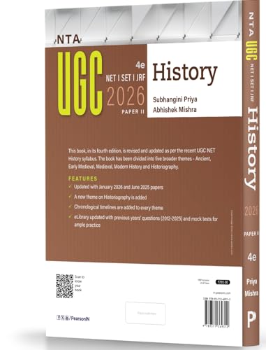 Image of Pearson UGC NET History 4th Edition | For NET /SET /JRF | Solved 2025-26 Papers, PYQs 2012-25, Ancient, Medieval, Modern & Historiography (UGC preparation series 2026)