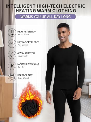 Warm Thermal Underwear Set Mens Base Layer Long Johns Winter Hunting Gear Bottom Leggings Top with Mens Crew Socks2