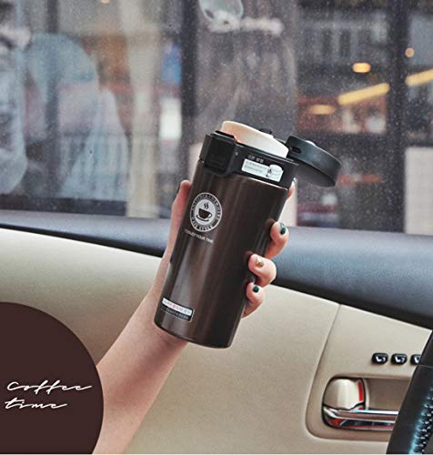 Vaso Termico Café Termo Taza Botella Taza Coche Acero Inoxidable Café Agua Thermos Frascos Termo Cafe Hermetico (Marrón) - Imagen 7