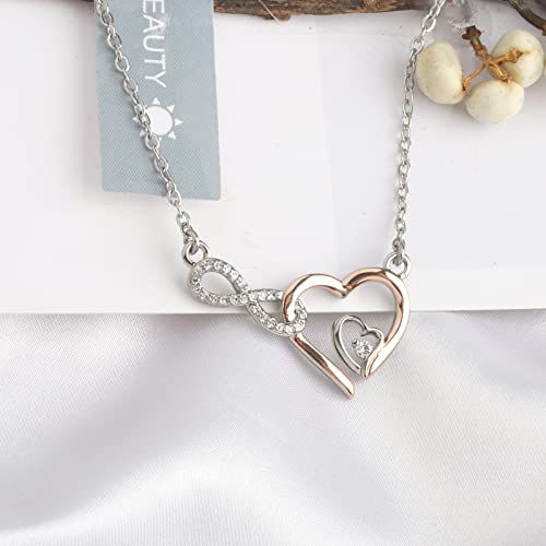 UJIMS Infinity Heart Twin Sister Pendant Necklace - Birthday Jewelry for Big Sister, Bride Gifts3