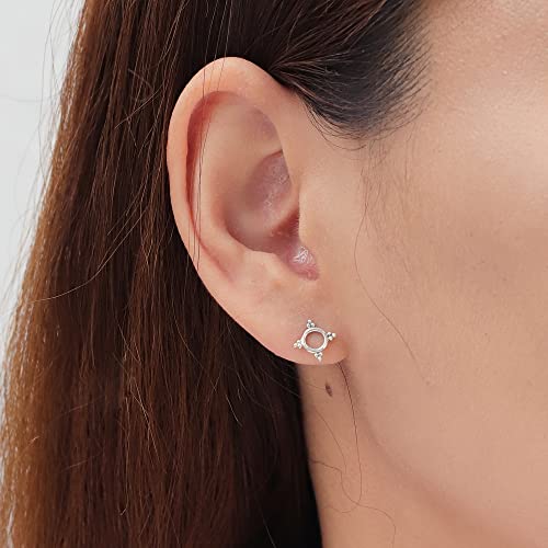 Boma Jewelry Sterling Silver Four Point Open Circle Stud Earrings2