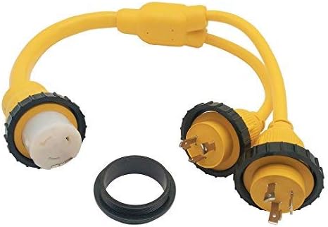 692033 Combiner Marine Shore Power Y Adapter (2) L5-30P Plug 30A Plug to SS2-50R Female 50A Twist Lock Connector (3FT)