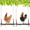 Chicken Bird Swing,Chicken Perch,Natural Wooden Swing Toys,Wood Stand for Chick,Safe and Relief of Stress,Chicken Coop Accessories,Coop Swing for Chicken Bird,Parrot,Hens (A)