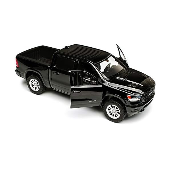 Motormax Dodge Ram 1500 Pick-Up Doppelkabine Schwarz 5. Generation Ab 2019 1/24 Modell Auto mit individiuellem Wunschkennzeichen – Bild 4