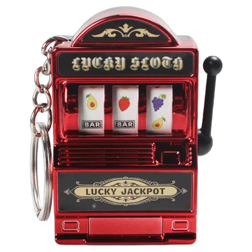 TusaMer Slot Machine Keychain Realistic Mini Slot Machine Keychain 1.43x2.47 Cute Mini Fruit Pendant Creative Key Chain for Friends Family Sporting_Goods..