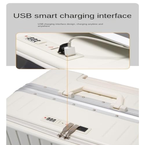 PANKERS Travel Suitcase Multifunctional Front-Opening Aluminum Frame Suitcase, Portable 22-inch Cabin Suitcase, Trolley Suitcase Trolley Case3