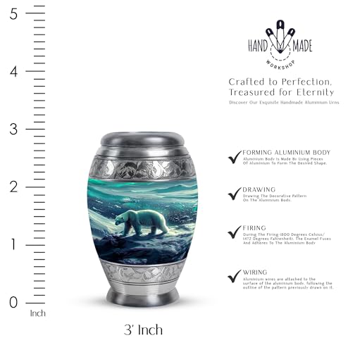 Image of Polar Bear Funeral Ash Urns Mini - Burial Urn for Adult Human Ashes - Funeral Urn - Burial Urns for Ashes - Urns for Cremation Ashes - 3 Inch Pack of 4 - Tiny Urns for Human Ashes