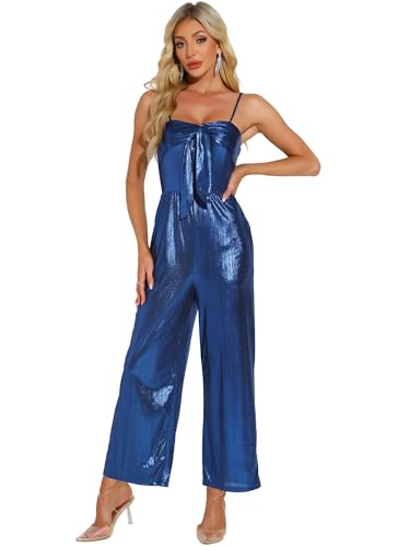 Mono Allegra K para mujer, enterizo con purpurina y escote en V ideal para salir de fiesta