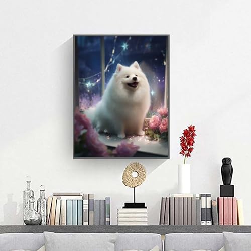 Pintar Por Números Adultos Perro Flor, DIY Pintura por Números Kit para Principiantes y Niños Edades 8-12, con Pinceles Pintura Acrilica Manualidades Decor Hogar Pared 50 x 70 cm PjY10081 N-U