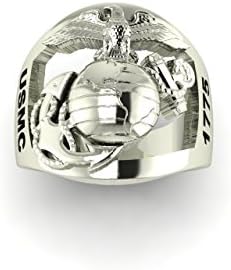 Continuum Sterling Silver Marine Corps Ring with Open Back Eagle Globe and Anchor and LCpl Rank MR15