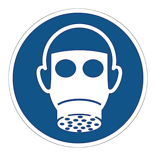 Mandatory NF ISO7010 Mandatory Mandatory Adhesive Sticker Round Laminated Water and UV Resistant Respiratory Tract Protection Mandatory Diameter 25 cm