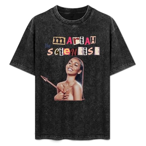 Teen Mens Mariah Ry Ry The Scientist World T-Shirt Crewneck Short Sleeve Shirt, Oversized Lightweight Cotton Tees Top Shirt for Man, Colorful Custom Tees Shirts Top S
