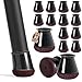 32 Pcs Small Chair Leg Floor Protectors Furniture Pads Floor Protectors for Hardwood Floors Chair Sliders Silicone Covers with Stronger Felt Pads Black X-small (Fit:14-20mm)