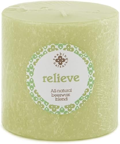 Miniatura 37 de Root Candles Velas de aromaterapia Seeking Balance Mezcla de cera de abejas Timberline Pilar perfumado Vela de spa, 3 x 3 pulgadas, Renovación