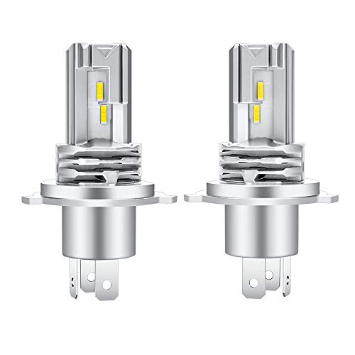 Bombilla H4 LED Faros de luces altas/bajas Coche 6500K DC 12V/24V Faros Lámparas Para Coches 1: 1 Diseño, Reemplazo De Luz Halógena y Faros De Xenón Color Blanco(2pcs)