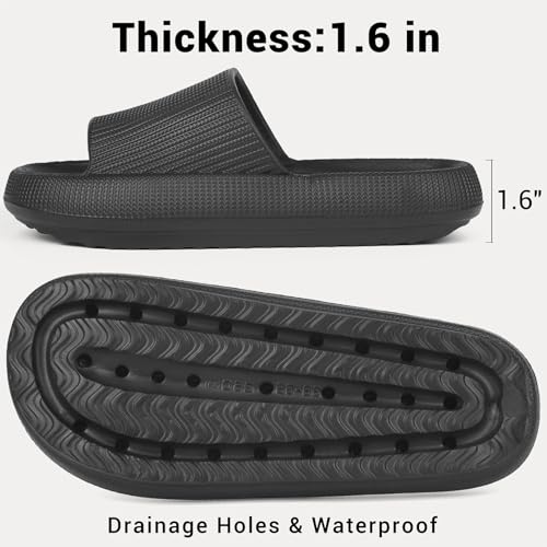 Pillow Slippers for Women & Men, Cloud Comfort Non-Slip Shower Slides, Thick Sole House Shoes for Indoor Outdoor Use4