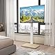 5Rcom Rollbarer TV Ständer mit verdeckten Rollen, Schwenk und höhenverstellbarer tragbarer TV Ständer auf Rädern für 24-55 Zoll Fernseher, mobiler TV Ständer bis zu 30 kg, Weiß, max. VESA 400x400mm