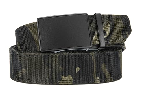 Image of CHAOREN 1.5 inch Nylon Ratchet Belts for Men - Adjustable Casual Work Belt with Slide Buckle - Trim to Fit
