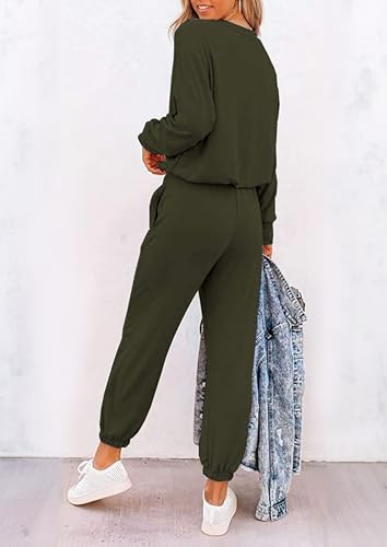 Image of PRETTYGARDEN Travel Outfit Women 2 Piece Lounge Sets | Long Sleeve Shirts, Jogger Pants Pockets, Matching Track Suits, Fall Spring Comfy Clothes for Casual Outing, Cruise, Airport