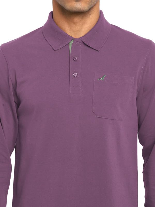 Image of AMERICAN CREW Full Sleeves Polo Collar T-Shirt with Pocket for Men